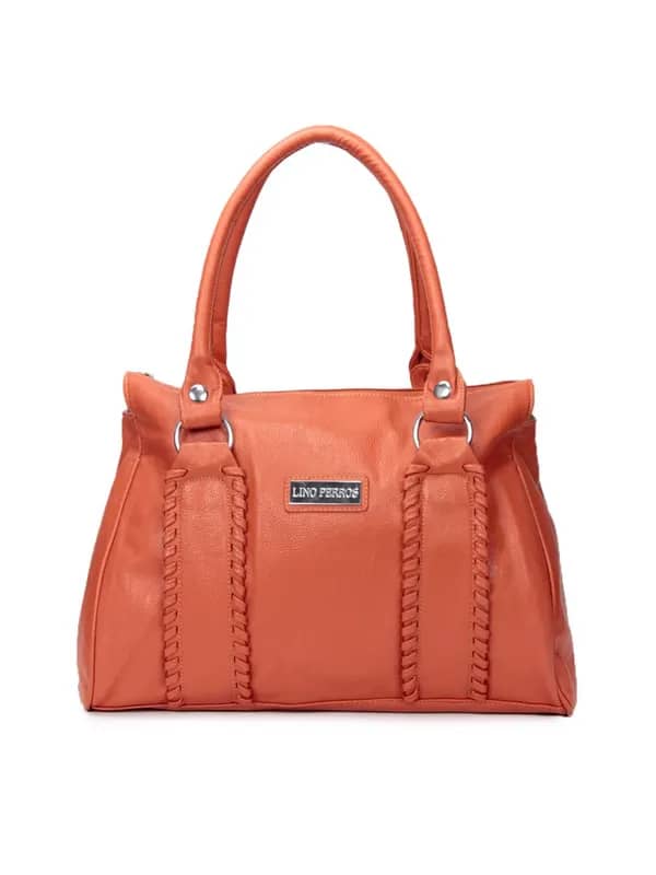 Lino Perros Women Leatherette Orange Handbag