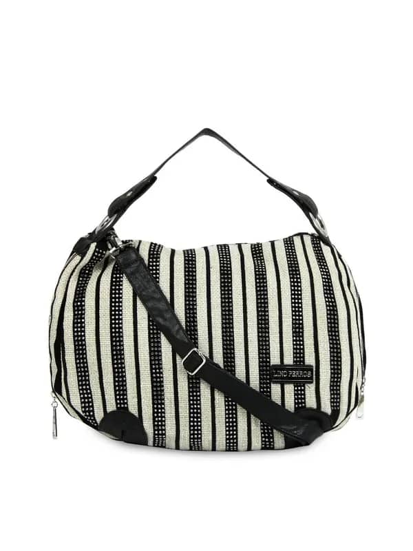 Lino Perros Women Beige and Black Handbag