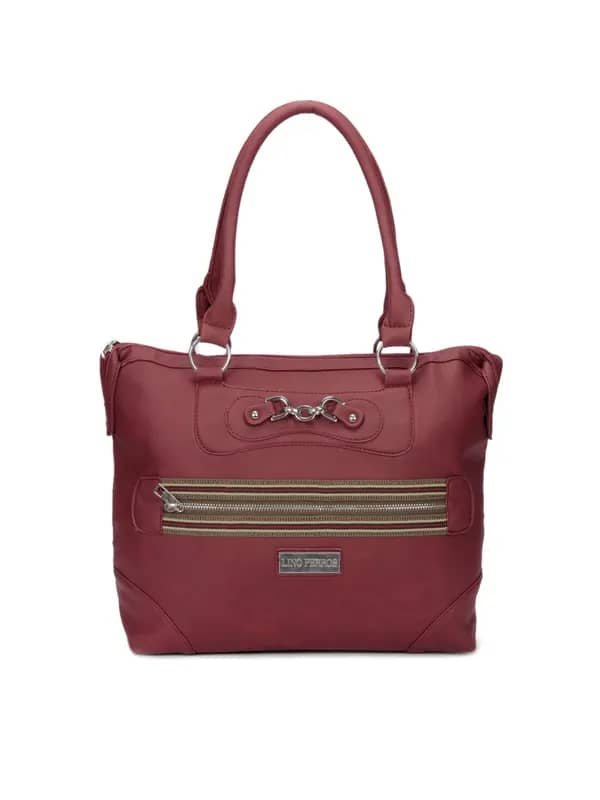 Lino Perros Women Leatherette Maroon Handbag
