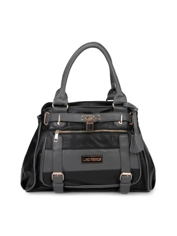 Lino Perros Women Leatherette Black Handbag