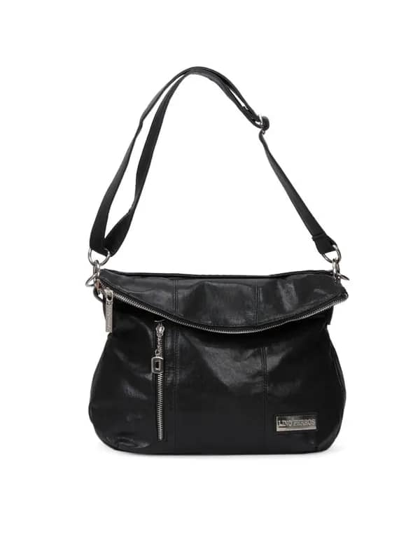 Lino Perros Women Leatherette Black Handbag