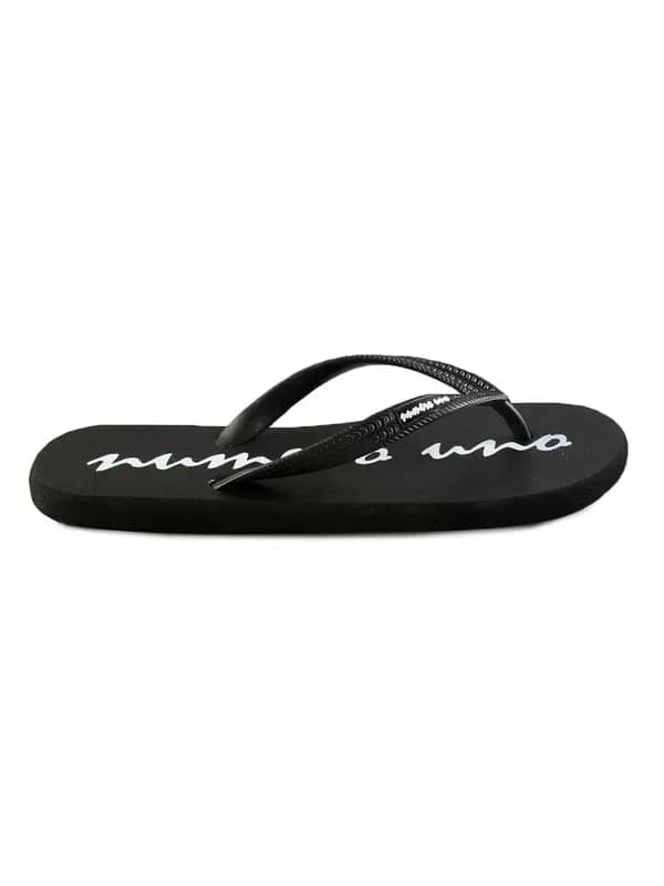 Numero Uno Men's Casual Black Graphic Flip Flop