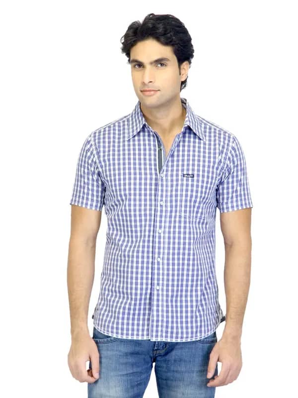 Wrangler Men American Flag Blue Shirt