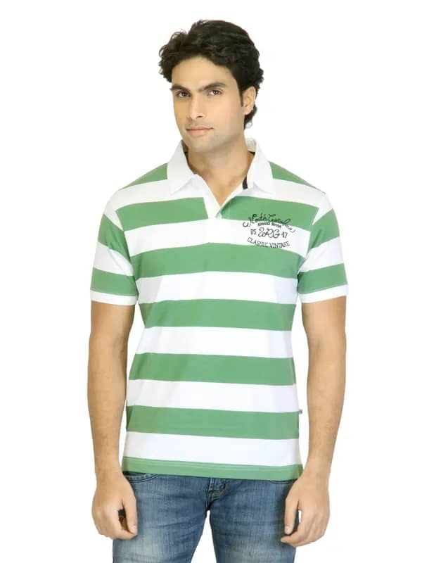 Wrangler Men Green Polo T-shirt