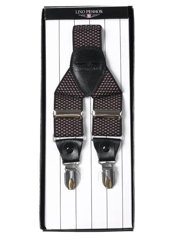 Lino Perros Men Black Suspenders