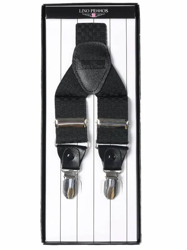 Lino Perros Men Black Suspenders