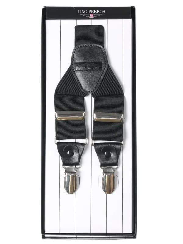 Lino Perros Men Black Suspenders
