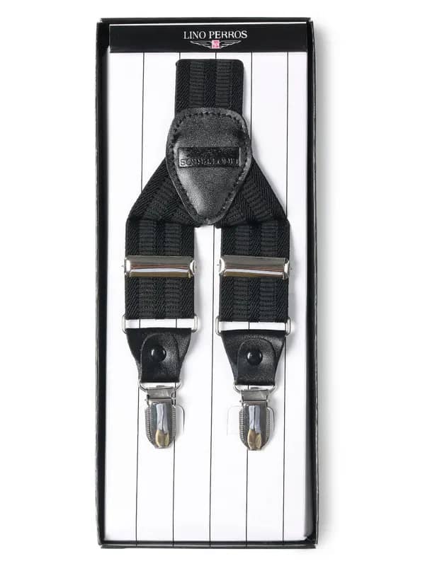 Lino Perros Men Black Suspenders