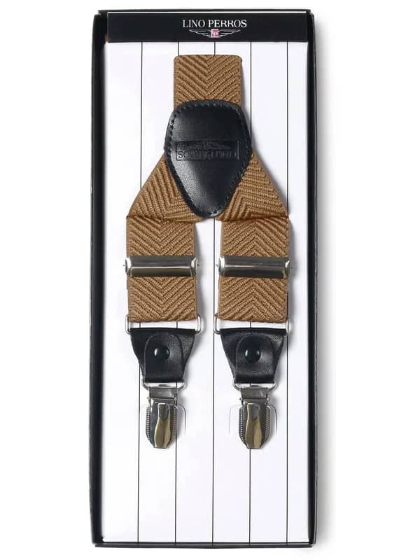 Lino Perros Men Light Brown Suspenders