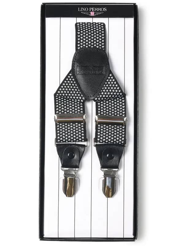 Lino Perros Men Black Suspenders