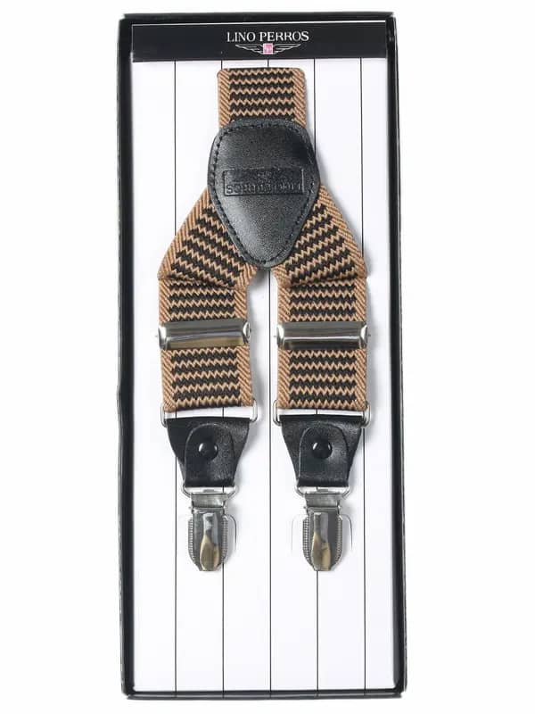 Lino Perros Men Black & Brown Suspenders