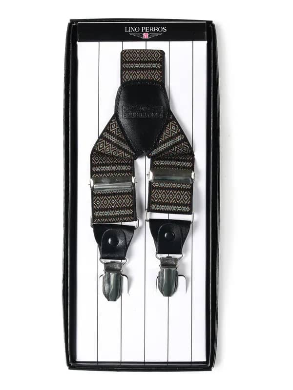 Lino Perros Men Black Suspenders