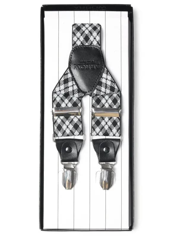 Arrow Men Black & White Suspenders