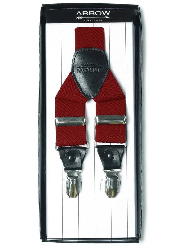 Arrow Men Red Suspenders