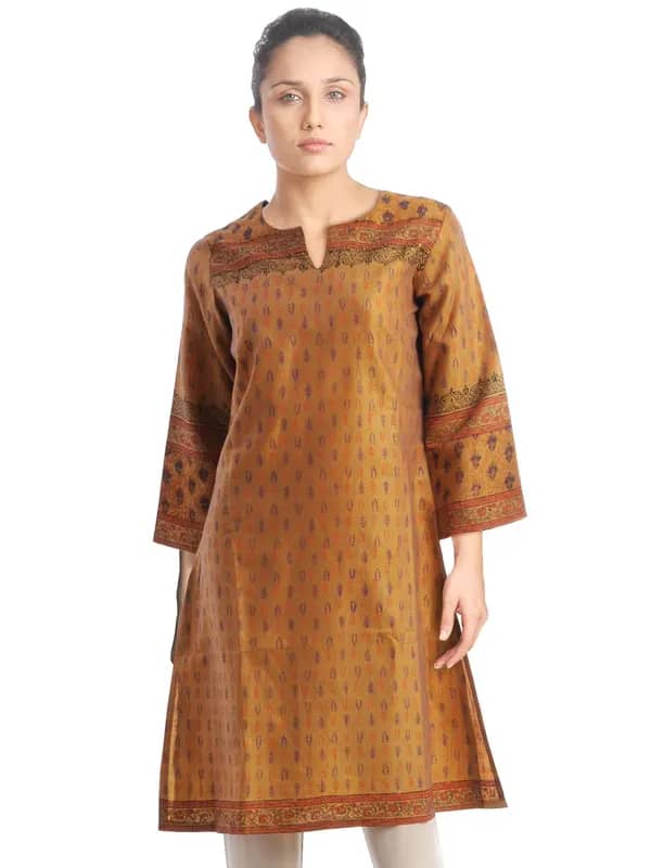 Diva Women Printed Mustard Kurta