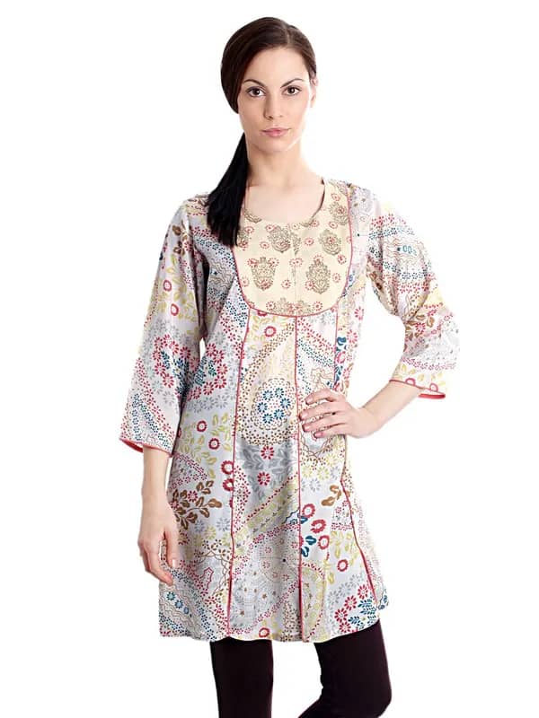 Diva Women Printed Beige Kurta