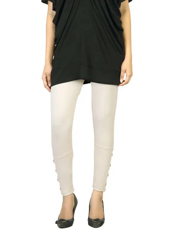 Femella Women Cream Leggings