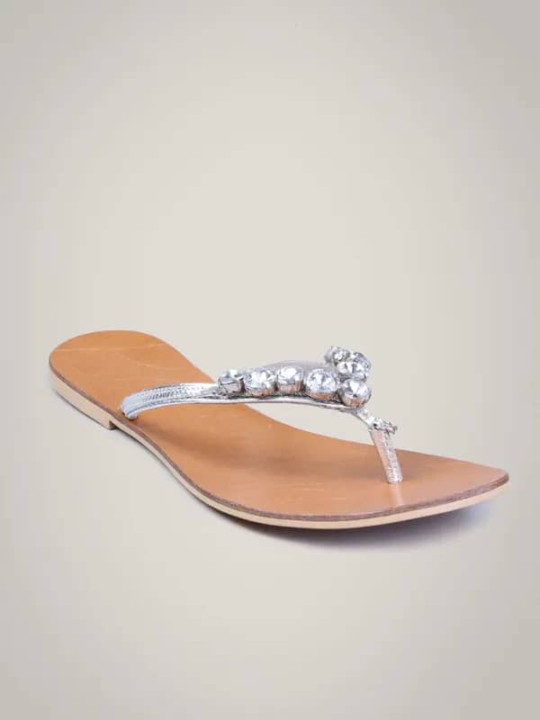Carlton London Women Crystal Silver Sandal
