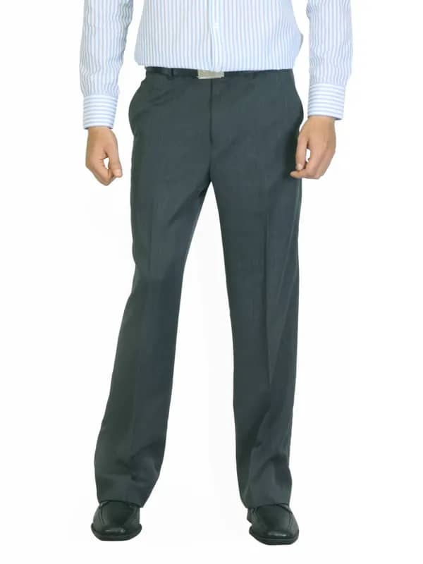 John Miller Men Striped Charcoal Trousers