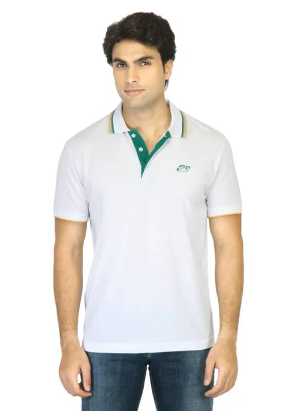 Proline Men White Polo T-Shirt