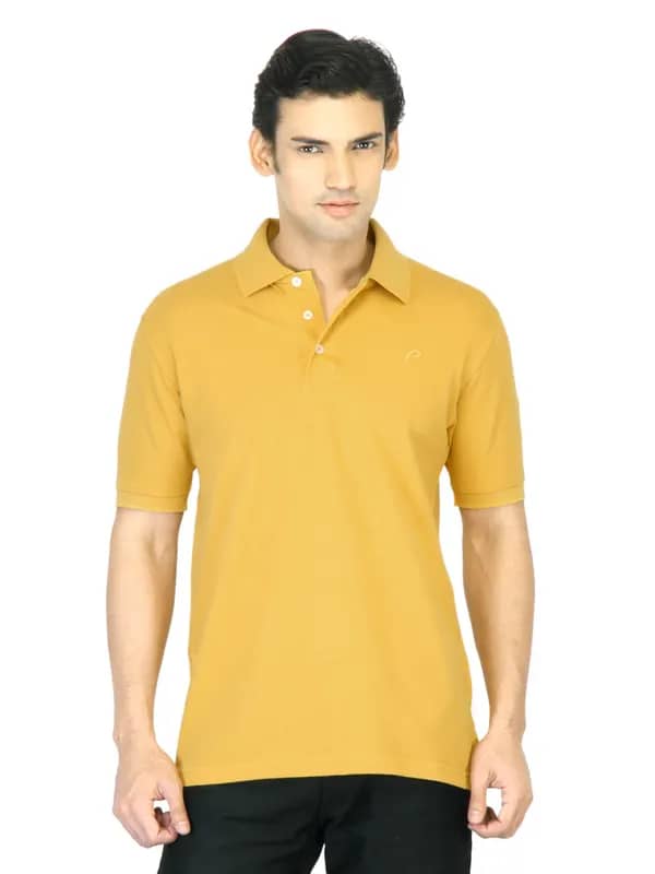 Proline Men Mustard Yellow Polo T-Shirt