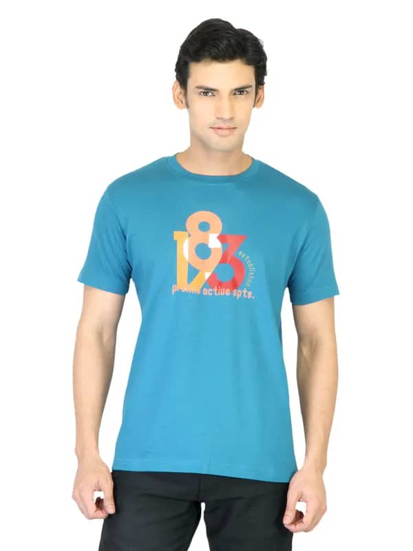 Proline Men Blue T-shirt with Printed Detail