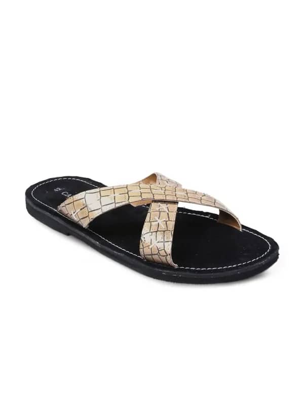 Carlton London Men Beige Strapped Sandal