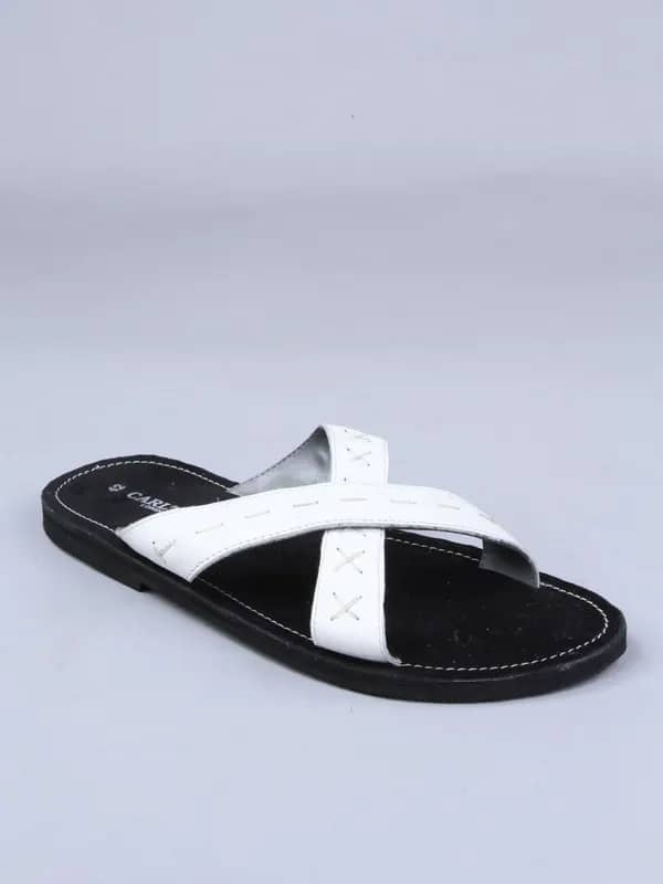 Carlton London Men White Strapped Sandal