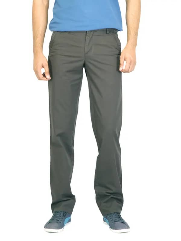 Turtle Men Striped Grey Trousers