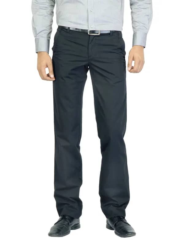 Turtle Men Striped Black Trousers