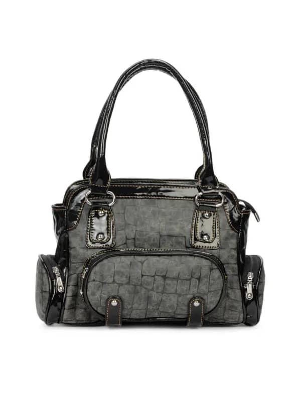 Spice Art Women Leatherette Grey Handbag