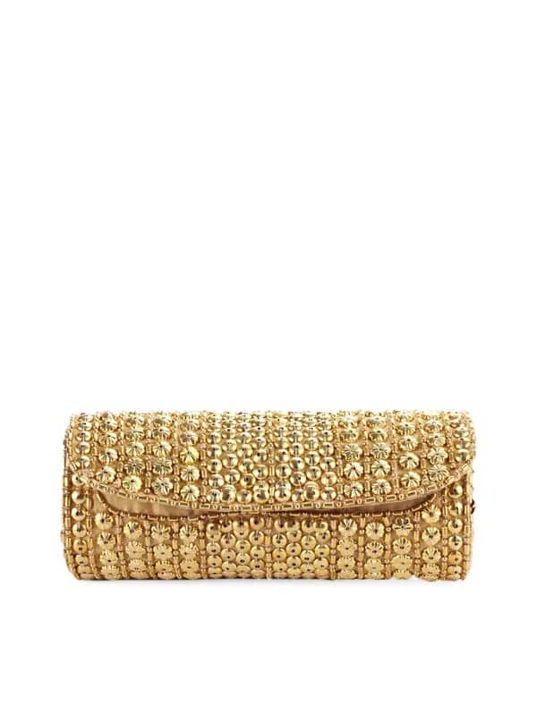 Spice Art Women Dholak Shaped Gold Clutch