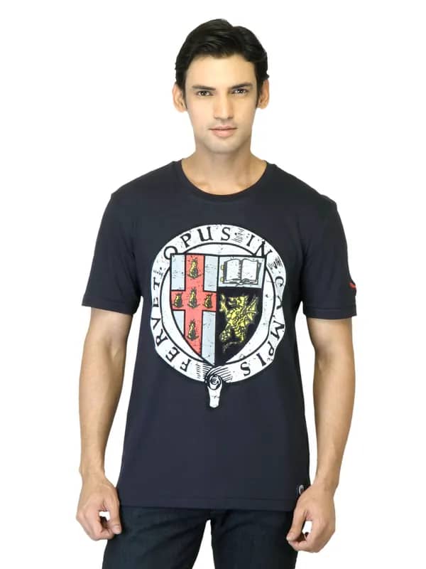 Puma Men Story Graphic Navy Blue T-shirt