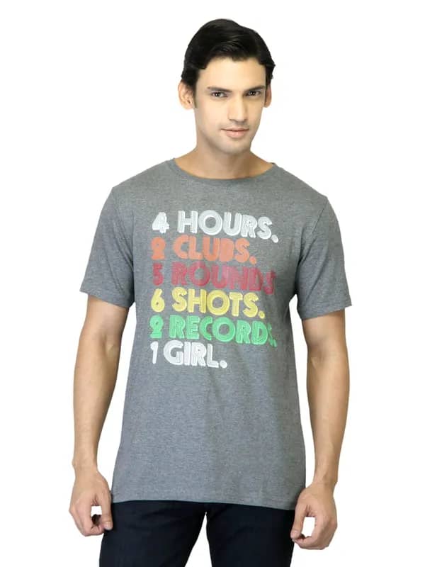 Puma Men Printed Grey T-shirt