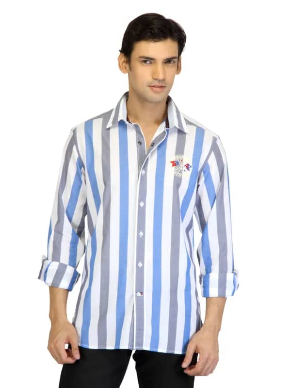 Arrow Sport Men White Striped Shirt