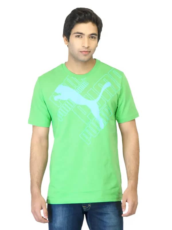 Puma Men Large Logo Graphic Green T-shirt