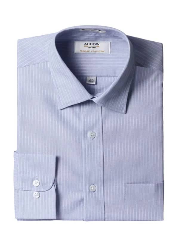 Arrow Men Blue Striped Shirt