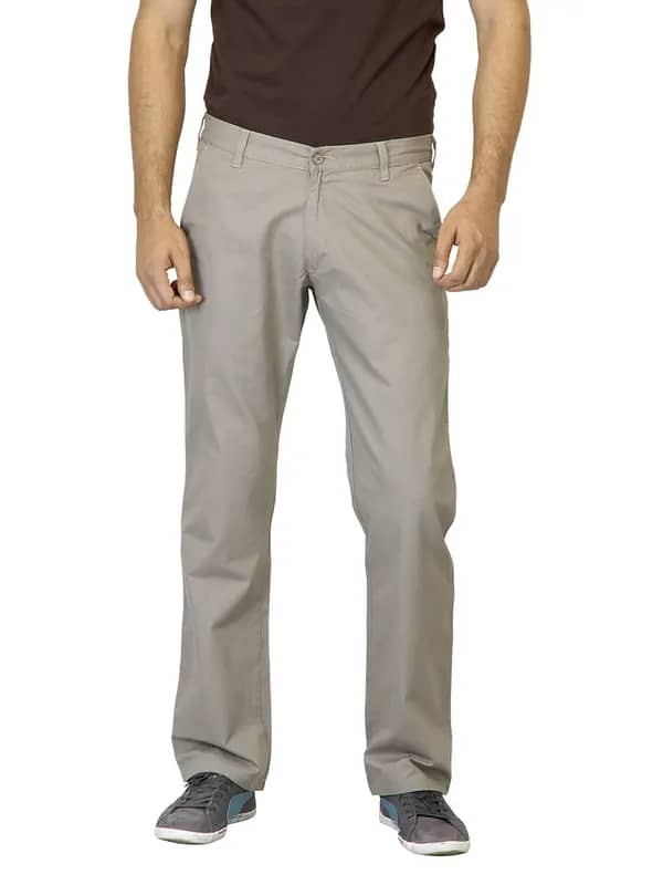 Highlander Men Light Grey Trousers