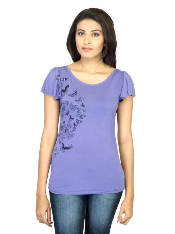 Jealous 21 Women Printed Lavender Top