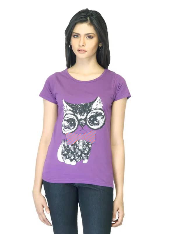 Jealous 21 Women Printed Purple T-shirt
