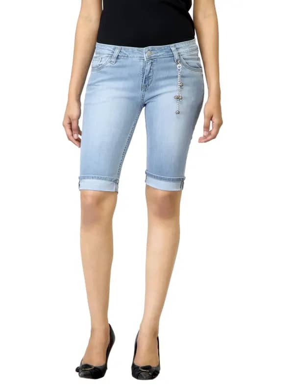 Jealous 21 Women Washed Light Blue Capris