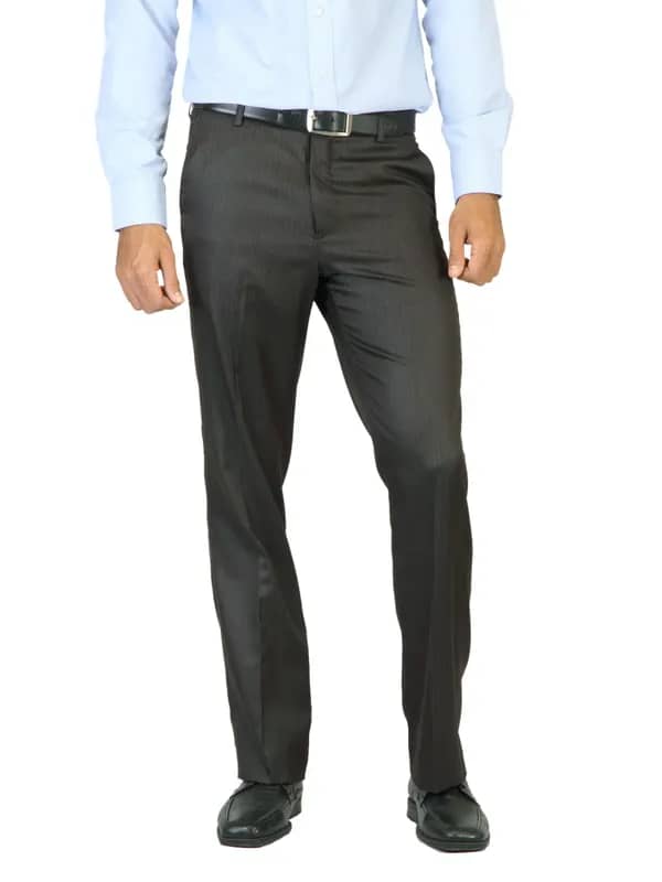 Mark Taylor Men Striped Brown Trousers