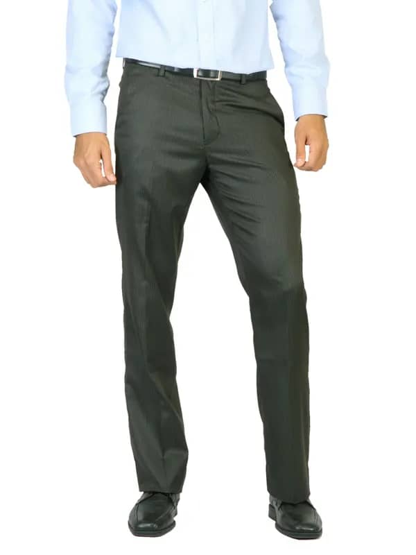 Mark Taylor Men Striped Charcoal Trousers