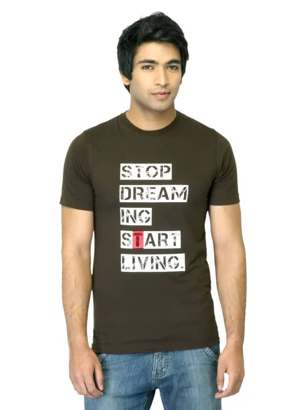 Mark Taylor Men Printed Brown T-shirt