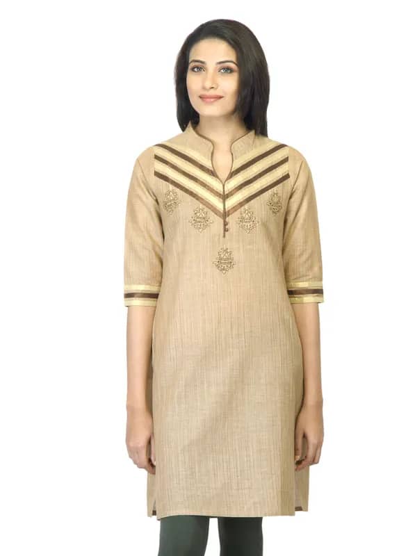 Mother Earth Women Beige Kurta