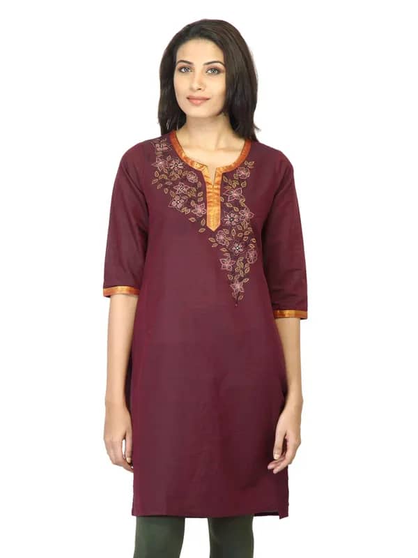 Mother Earth Women Maroon Kurta