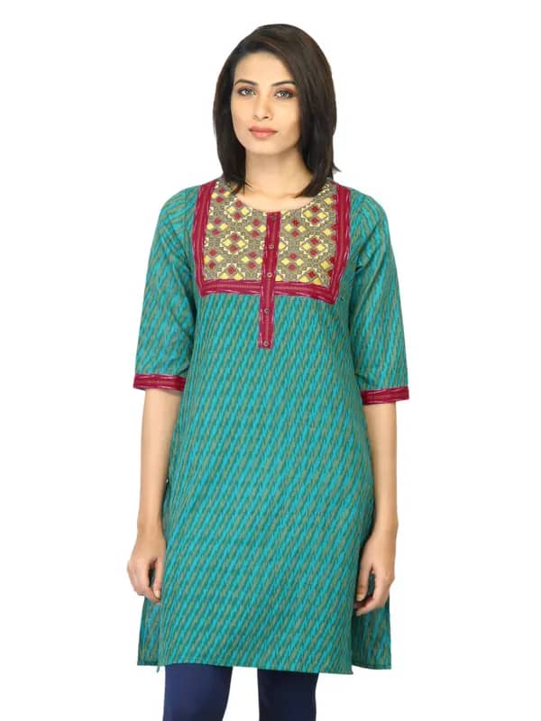 Mother Earth Women Printed Green Kurta