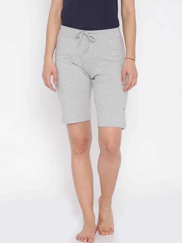 Jockey Women Grey Melange Shorts