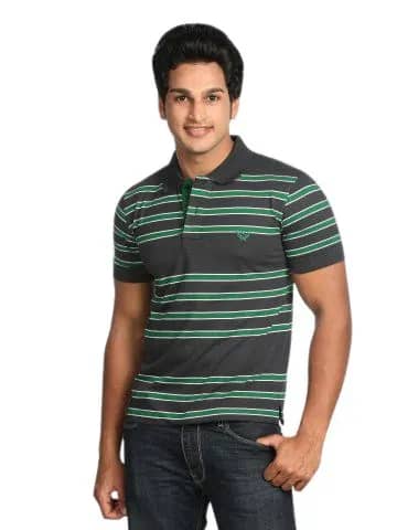 Classic Polo Men's Grey stripe T-shirt