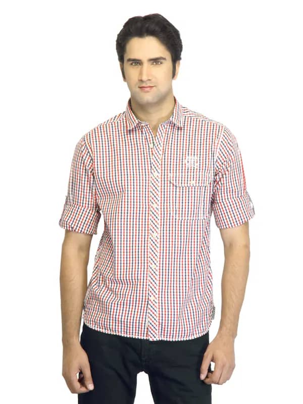 Scullers Men Check Red & Blue Shirt
